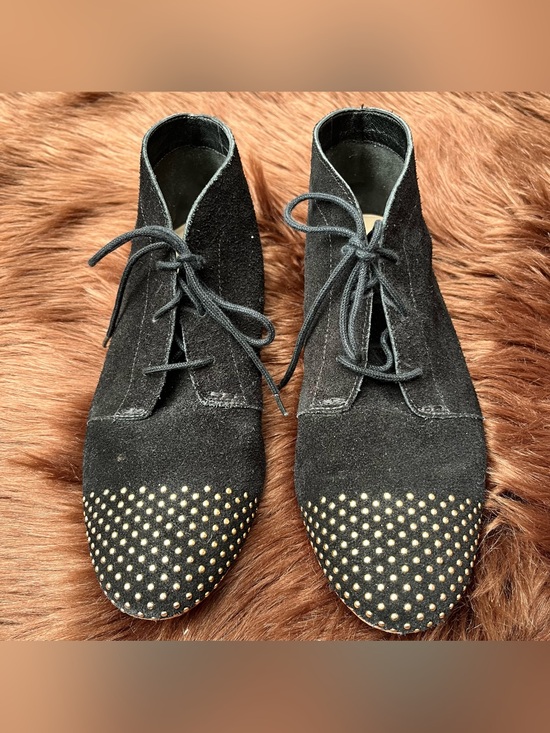 Loeffler Randall Shoes - Loeffler Randall "Mamie" Black Suede Gold Studded Booties
